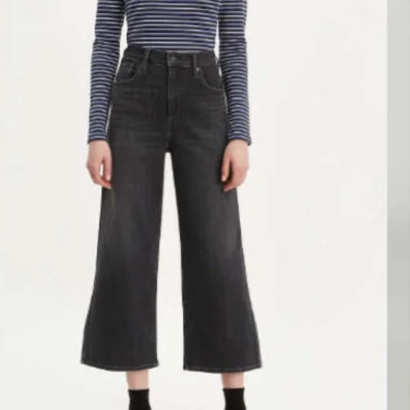 Levi's Jeans Levis Mile High Wide Leg Denim Jeans Gray 28